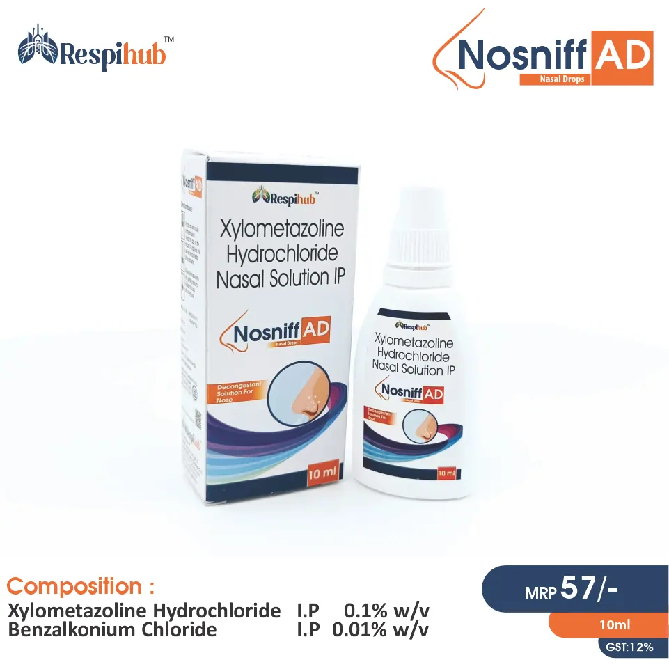 Xylometazoline (0.1% w/v) Nasal Spray at the best price in PCD Pharma Franchise for Nasal Decongestant and Relief from Nasal Congestion.